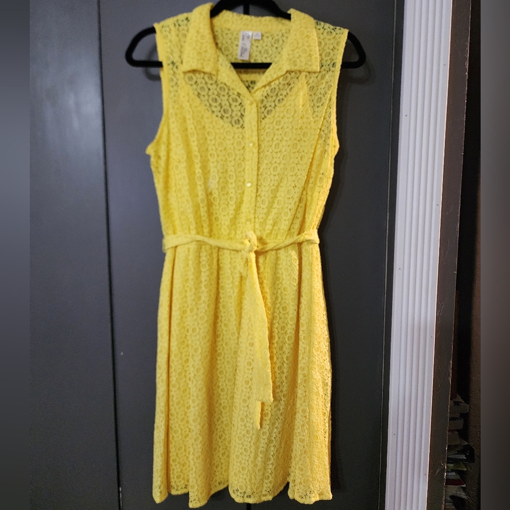 Sunny Yellow Lace Dress